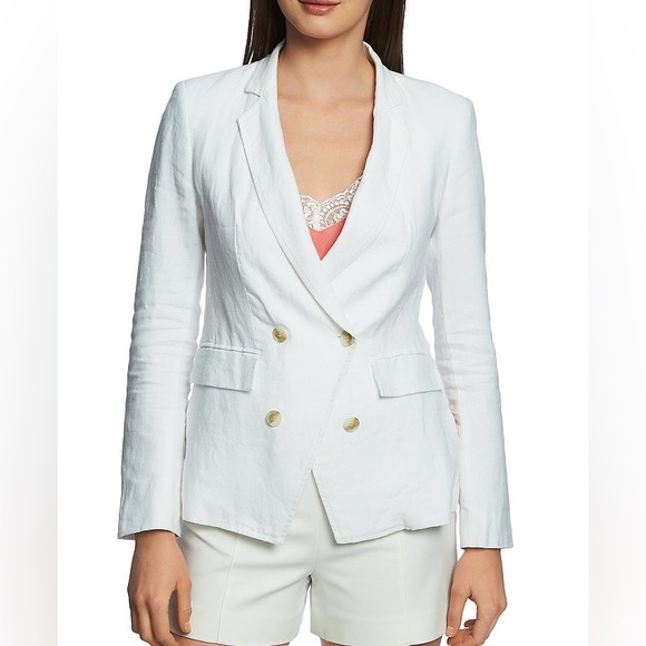 1. State | Linen Double Breasted Blazer - Picture 1 of 2